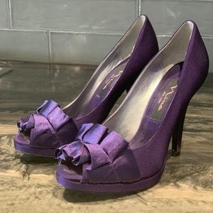 Purple special-occasion heels by Nina New York